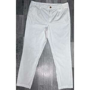 Anthropologie White Cropped Pants Womens Size 27 Ankle Stretch Casual Summer